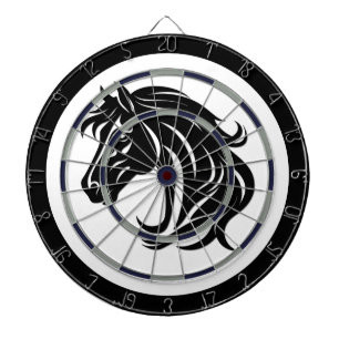 Magnificent Black Horse Head Dartboard