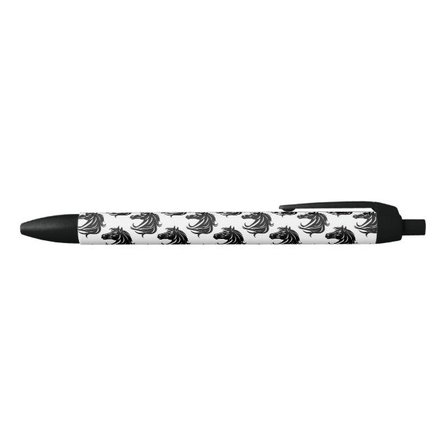 Magnificent Black Horse Head   Ink Pen (Top)