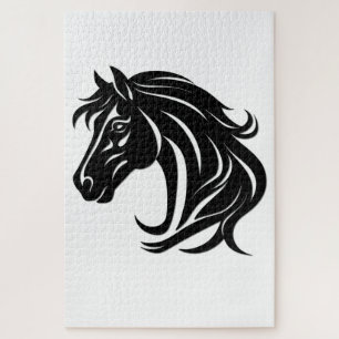 Magnificent Black Horse Head   Jigsaw Puzzle