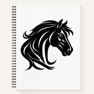 Magnificent Black Horse Head   Notebook
