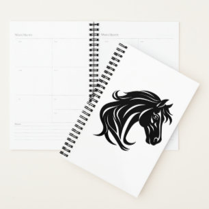 Magnificent Black Horse Head Planner