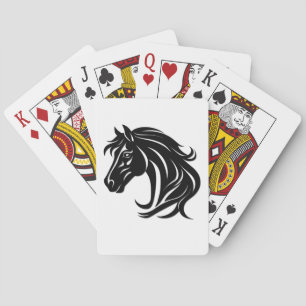 Magnificent Black Horse Head Playing Cards