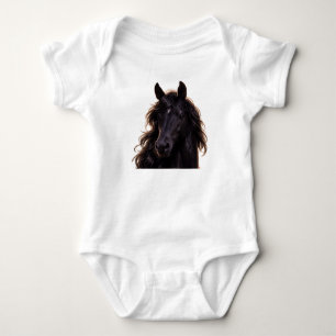 Magnificent Black Stallion  Baby Bodysuit