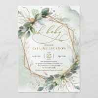 Magnificent boho greendy leaves gold oh baby