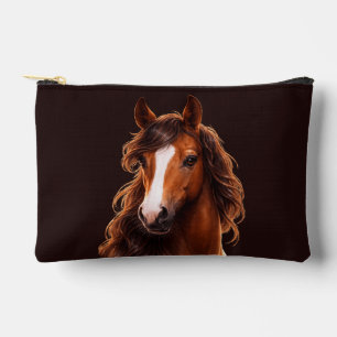 Magnificent, Brown horse with white blaze Accessory Pouch