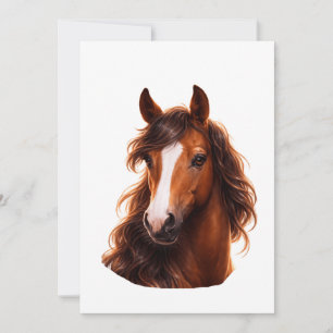 Magnificent, Brown horse with white blaze Thank You Card