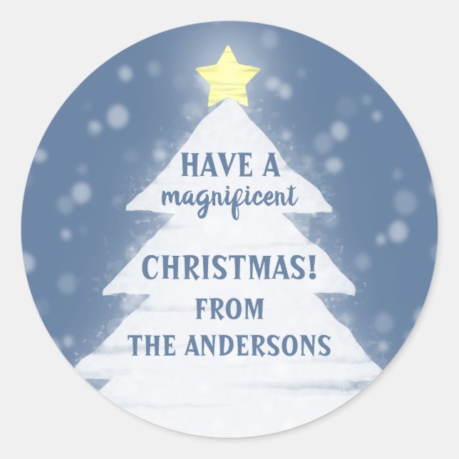 Magnificent Christmas Classic Round Sticker (Front)