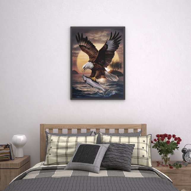 Magnificent Eagle Soaring Over a Fish Poster (Creator Uploaded)