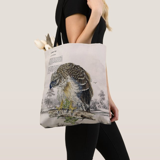 Magnificent Hand- Painted Philippine Eagle Tote Bag (Close Up)