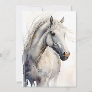 Magnificent Horse In Watercolors Holiday Card