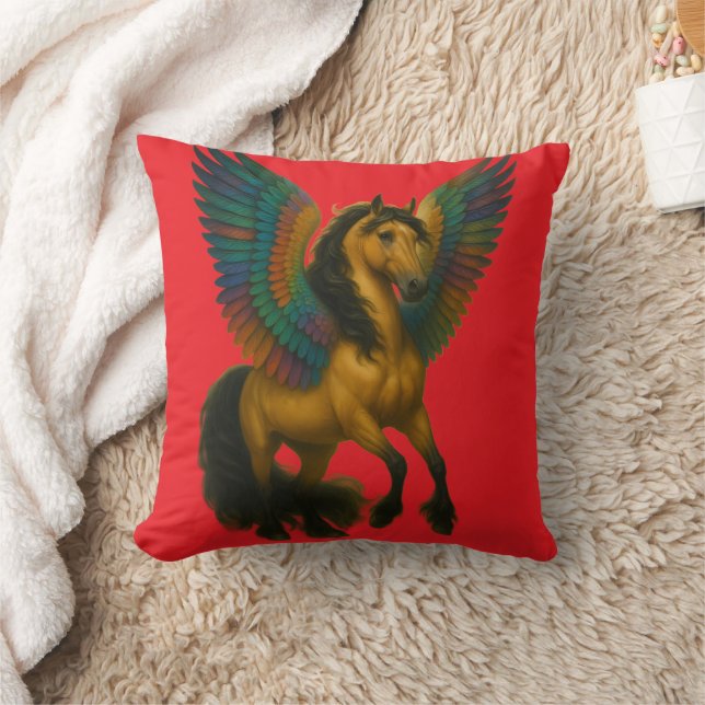 Magnificent Horse With Spectacular Wings Cushion (Blanket)