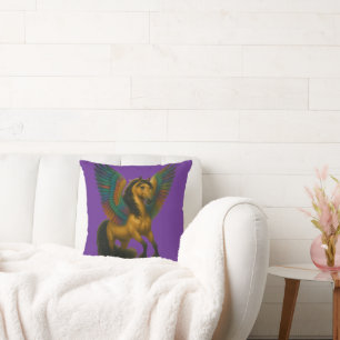 Magnificent Horse With Spectacular Wings Cushion