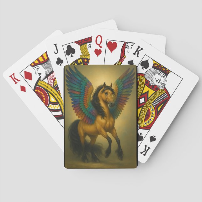 Magnificent Horse With Spectacular Wings Playing Cards (Back)