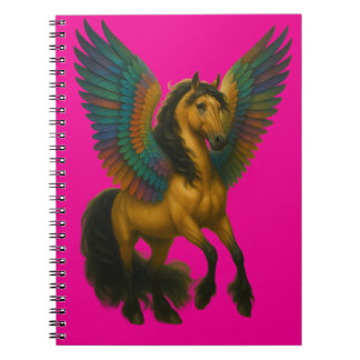 Magnificent Horse With Wings Spiral Photo Notebook