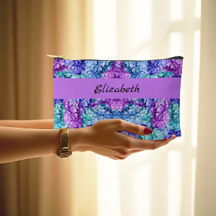 Magnificent hydrangea blossoms, personalised accessory pouch
