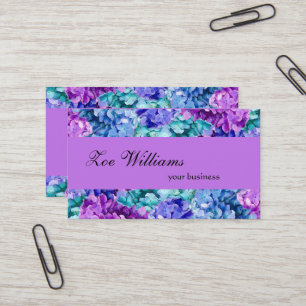 Magnificent hydrangea blossoms, personalised business card