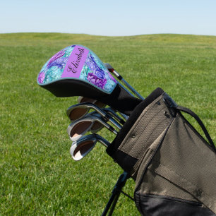 Magnificent hydrangea blossoms, personalizable golf head cover