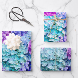 Magnificent hydrangea blossoms  wrapping paper sheet