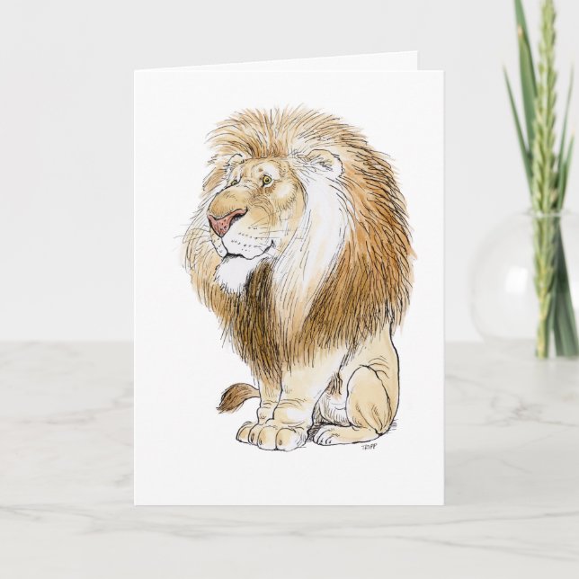 Magnificent Lion Greeting Card (Front)