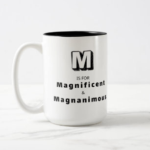 Magnificent M - Personalised Luxury Praise Two-Tone Coffee Mug