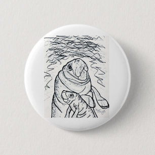 Magnificent Manatee 6 Cm Round Badge