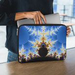 Magnificent Mandelbrot Fractal Laptop Sleeve<br><div class="desc">Neoprene laptop sleeve features beautiful fractal art - the famous Mandelbrot set in blue,  black,  orange and white. This colourful,  symmetrical laptop bag is great gift for all fractal lovers and mathematicians.</div>