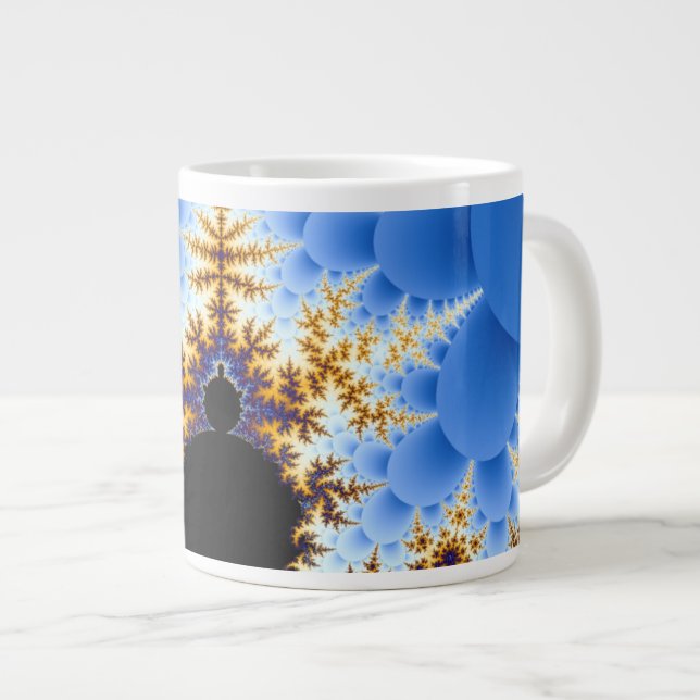 Magnificent Mandelbrot Fractal Large Coffee Mug (Front Right)