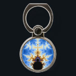 Magnificent Mandelbrot Fractal Phone Ring Stand<br><div class="desc">New phone ring stand features beautiful fractal art - the famous Mandelbrot set in blue,  black,  orange and white. This colourful,  symmetrical fractal art is great gift for all fractal lovers and mathematicians.</div>