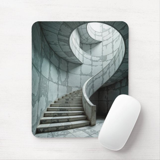Magnificent Marble Spiral Staircase Mouse Mat (With Mouse)