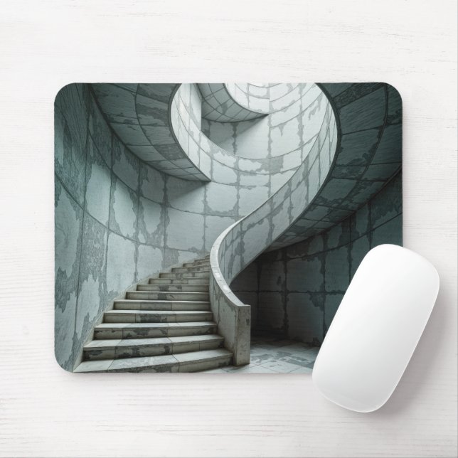 Magnificent Marble Spiral Staircase Mouse Mat (With Mouse)
