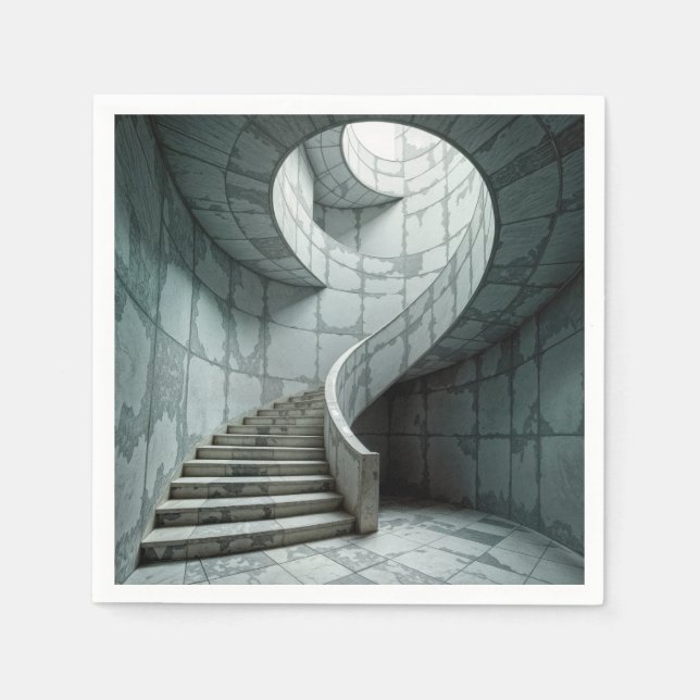 Magnificent Marble Spiral Staircase Napkin (Front)