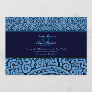 Magnificent Mehndi Mandalas (Blue) Wedding Invitation