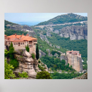 MAGNIFICENT METEORA IN GREECE POSTER