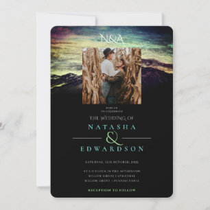 Magnificent Mountains landscape Photo Wedding Invitation