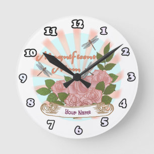 Magnificent Mum Roses  Round Clock