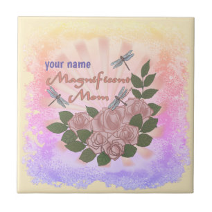 Magnificent Mum Roses Tile