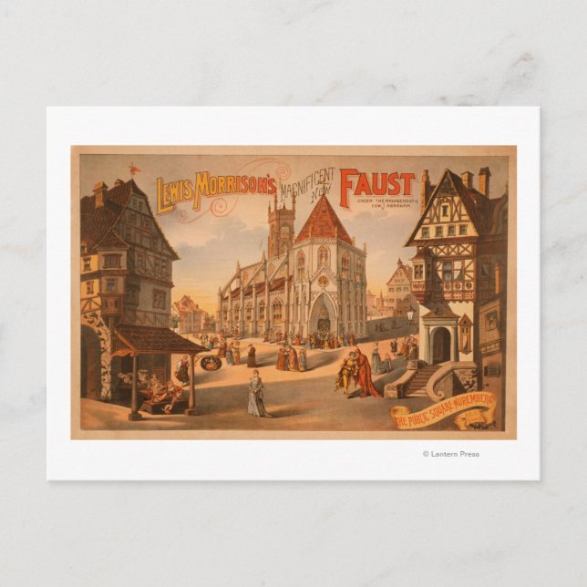 Magnificent New Faust Nuremberg Germany Poster Postcard (Front)