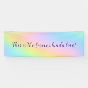 Magnificent Pastel Rainbow Wedding "Forever Love" Banner