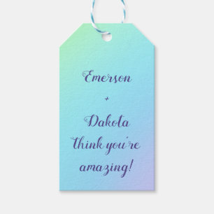 Magnificent Pastel Rainbow Wedding Gift Tags