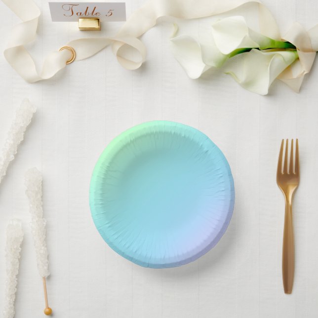 Magnificent Pastel Rainbow Wedding Paper Plates (Wedding)
