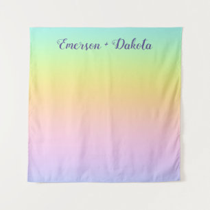 Magnificent Pastel Rainbow Wedding Photo Backdrop Tapestry