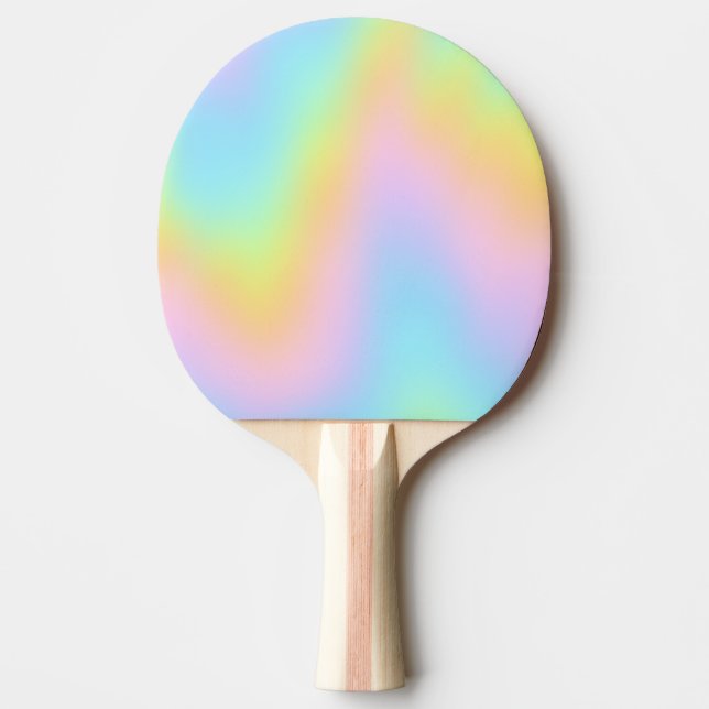 Magnificent Pastel Rainbow Wedding Ping Pong Paddle (Front)
