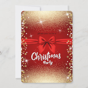Magnificent Red, Decorative Ribbon Diamonds Frame Invitation