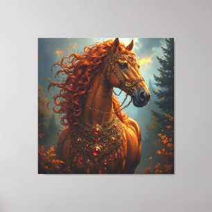 Magnificent red horse canvas print