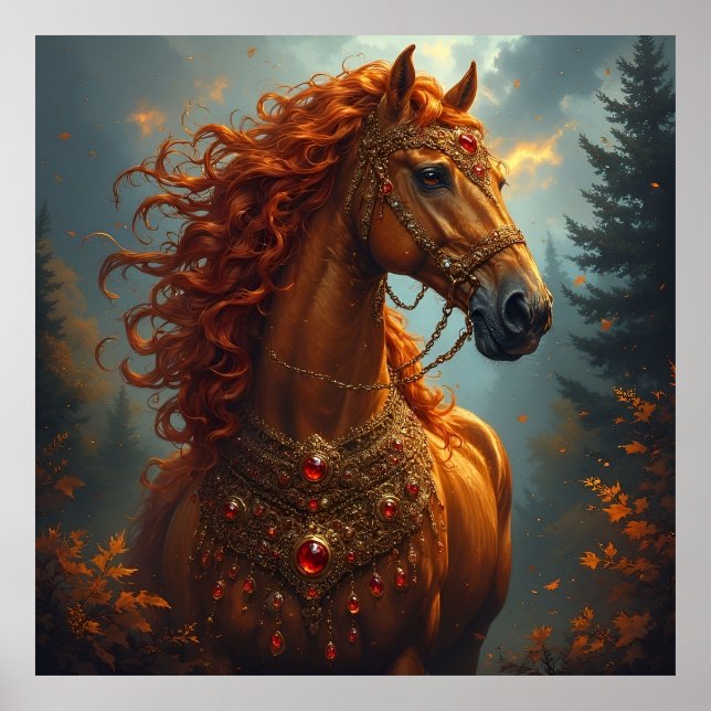 Magnificent red horse poster (Front)