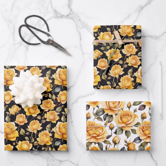 magnificent roses  wrapping paper sheet (Front)