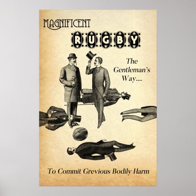 Magnificent Rugby - Vintage Rugby Print (Front)
