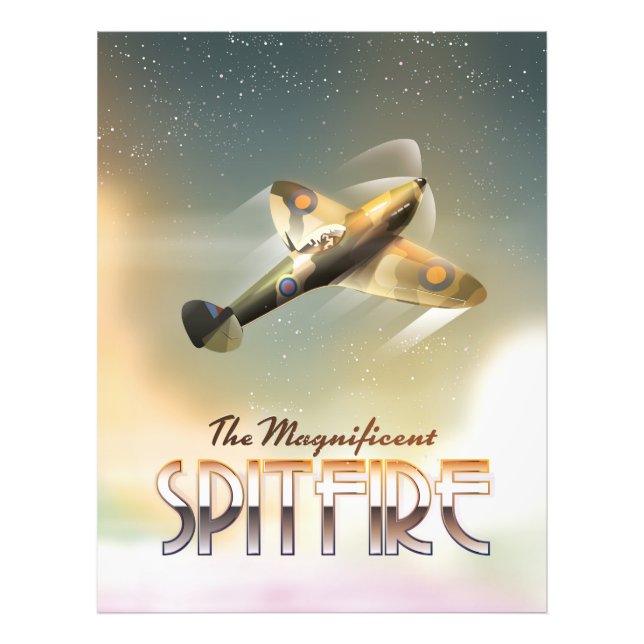 Magnificent Spitfire travel poster print (Front)