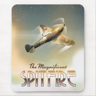 Magnificent Spitfire travel poster print Mouse Mat