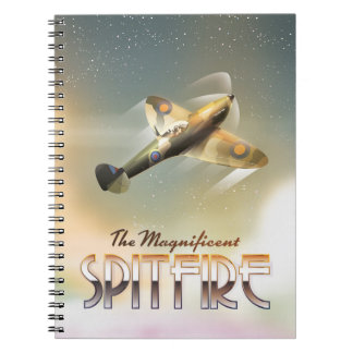 Magnificent Spitfire travel poster print Notebook